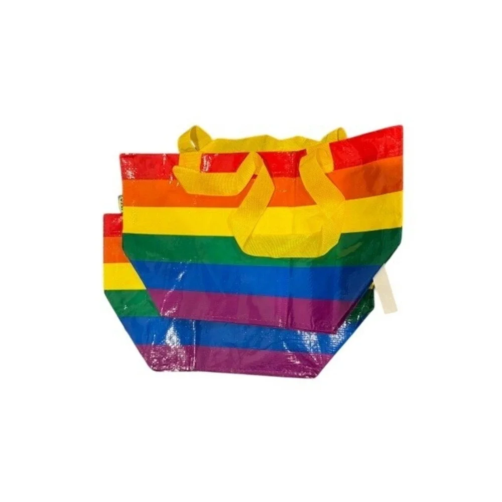 IKEA STORSTOMMA Rainbow Shopping Bag Large Tote Pride Multi Color 404.848.35